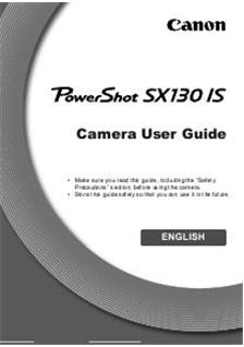 Canon PowerShot SX130 IS manual. Camera Instructions.